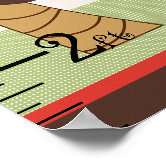 Jungle Animal Pals Growth Chart Behielt auf 8x44! Poster (Ecke)