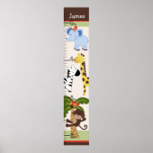 Jungle Animal Pals Growth Chart Behielt auf 8x44! Poster (Vorne)