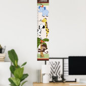 Jungle Animal Pals Growth Chart Behielt auf 8x44! Poster (Heimbüro)