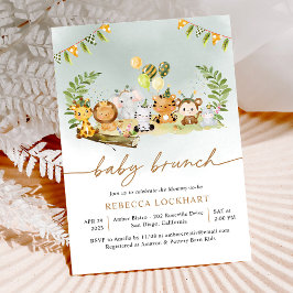Jungle Animal Party Boy Baby Brunch Einladung