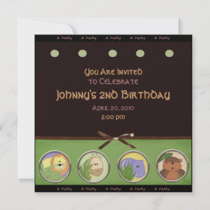 Jungle Animal Party Einladung