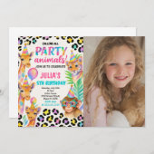 Jungle Animal Party für Kinder Einladung (Vorne/Hinten)