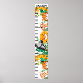 Jungle Animal Personalisiert Baby Boy Growth Chart Poster
