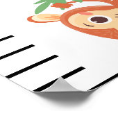 Jungle Animal Personalisiert Baby Boy Growth Chart Poster (Ecke)