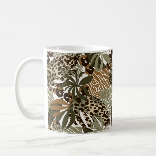 Jungle Animal Print Coffee Tasse (Links)