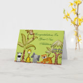 Jungle Animal Safari Celebration Baby Dusche Karte (Gelbe Blume)