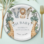 Jungle Animal Safari Grüne Babydusche Pappteller<br><div class="desc">Mit unseren bezaubernden Jungle Animal Safari Greenery Baby Shower Paper Teller, die sich perfekt für Ihre schick-und whimsical Baby Dusche feiern! Diese Safari-Teller im Aquarelldschungel sind mit niedlichen Illustrationen von Elefanten, Löwen, Giraffen und Zebra gestaltet und eignen sich somit ideal für eine niedliche und trendige Babydusche. Verwandeln Sie Ihr Party...</div>
