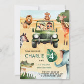 Jungle Animal Safari Kindergeburtstag Einladung (Vorderseite)