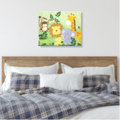 Jungle Animal Safari Kinderzimmer Art Leinwand 16x (Insitu (Schlafzimmer))