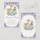 Jungle Animal Safari Lila Blumenbücher für Kinder Begleitkarte (Vorne/Hinten)