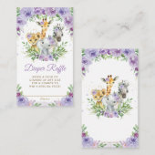 Jungle Animal Safari Lila Blumendiaper Begleitkarte (Vorne/Hinten)