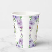 Jungle Animal Safari Lila Floral Baby Dusche Pappbecher (Links)