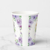 Jungle Animal Safari Lila Floral Baby Dusche Pappbecher (Rechts)