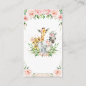 Jungle Animal Safari Rosa Blumenbücher für Baby Begleitkarte (Rückseite)