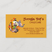 Jungle Animal Theme Kindertagskarte Visitenkarte (Vorderseite)