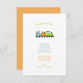 JUNGLE ANIMAL TRAIN Babydusche Vielen Dank Dankeskarte