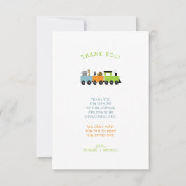 JUNGLE ANIMAL TRAIN Babydusche Vielen Dank Dankeskarte