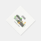 Jungle Animal Wild One Birthday Napkins Serviette (Ecke)