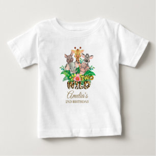 Jungle Animal Wild TWO Girl 2. Geburtstagskleidung Baby T-shirt