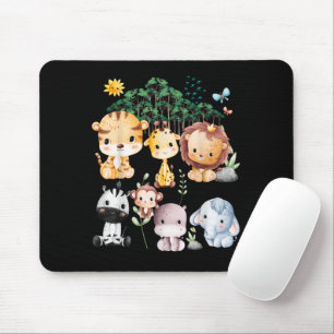 Jungle Animal Wildlife Safari Themenwald Niedlich Mousepad