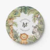 Jungle Animals 1. Geburtstag Party Paper Teller (Vorderseite)