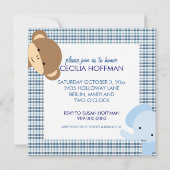 Jungle Animals Baby Boy Shower Einladungen (Rückseite)