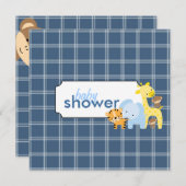 Jungle Animals Baby Boy Shower Einladungen (Vorne/Hinten)