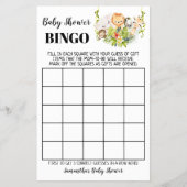 Jungle Animals Baby Dusche Bingo Game Card Flyer (Vorne)