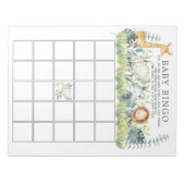 Jungle Animals Baby Dusche Bingo Spiel Notizblock (Vorderseite)