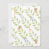 Jungle Animals Baby Dusche Einladung (Rückseite)