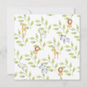 Jungle Animals Baby Dusche Einladung (Rückseite)