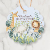 Jungle Animals Baby Dusche Gefallen Tag Geschenkanhänger (Rückseite)