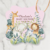 Jungle Animals Baby Dusche Gefallen Tag Geschenkanhänger (Rückseite)