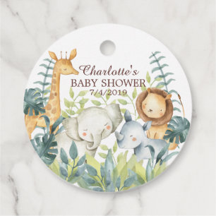 Jungle Animals Baby Dusche Gefallen Tag Geschenkanhänger