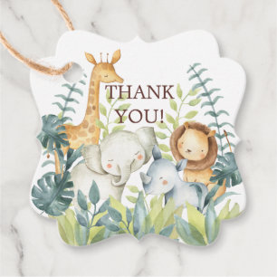 Jungle Animals Baby Dusche Gefallen Tag Geschenkanhänger