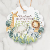 Jungle Animals Baby Dusche Gefallen Tag Geschenkanhänger (Rückseite)
