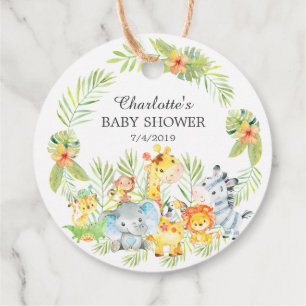 Jungle Animals Baby Dusche Gefallen Tag Geschenkanhänger