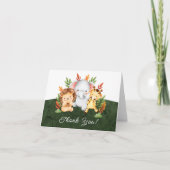 Jungle Animals Baby Dusche Vielen Dank Dankeskarte (Vorderseite)