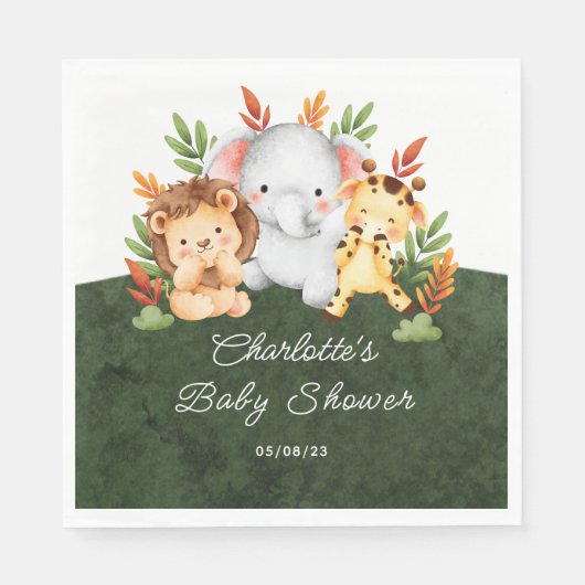 Jungle Animals Baby Duschpapier Napkins Serviette (Vorderseite)