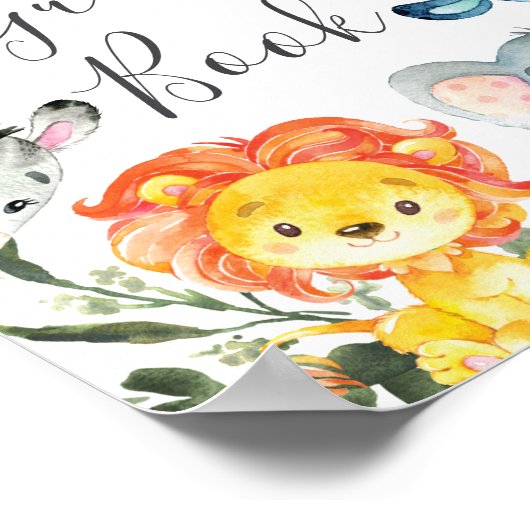 Jungle Animals Baby Showbook Gästebuch (Ecke)