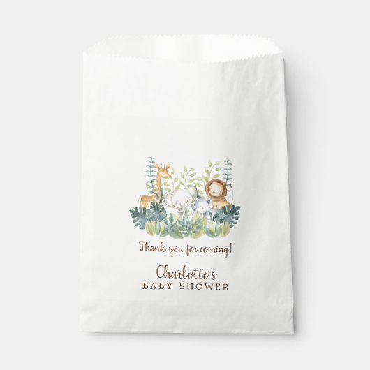 Jungle Animals Baby Showbücher Geschenktütchen (Vorderseite)