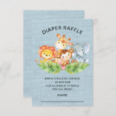Jungle Animals Baby Showdiaper Raffle Ticket Einladung (Vorne/Hinten)