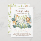 Jungle Animals Baby Shower Book for Baby Card Begleitkarte (Vorne/Hinten)