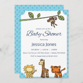 Jungle Animals Baby Shower Einladung