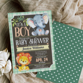 Jungle Animals Baby Shower Einladung Boy