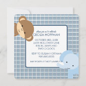 Jungle Animals Baby Shower Einladungen (Rückseite)