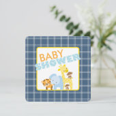 Jungle Animals Baby Shower Einladungen (Stehend Vorderseite)