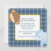 Jungle Animals Baby Shower Einladungen (Rückseite)