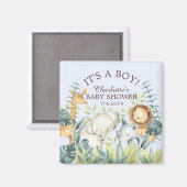 Jungle Animals Baby Shower Fevor Magnet (Vorderseite/Rückseite)