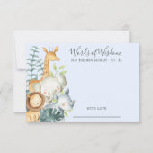 Jungle Animals Baby Shower Worte der Weisheitskart Einladung (Vorderseite)